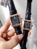 High Replica Cartier Santos-Dumont de Watches Diamond-set Leather Strap